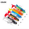 5Pcs Bass Trout Soft Fishing Lures for Freshwater & Saltwater Soft Silicone Squid Fishing Lures Fishing Jig Head Hooks