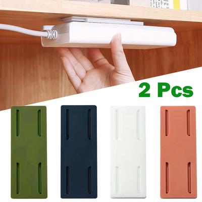 2 Stück Selbstklebender Steckdosenleistenhalter Steckerverlängerung Organizer Wandmontage Steckdosenhalter Befestigung Bohrfrei Stecker Steckdosenhalter