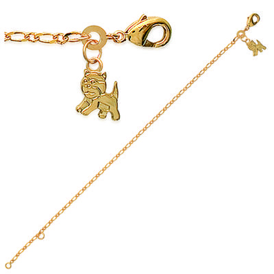 [K1848] - Vergoldetes Kinderarmband 'Hund' gold - 13x6 mm