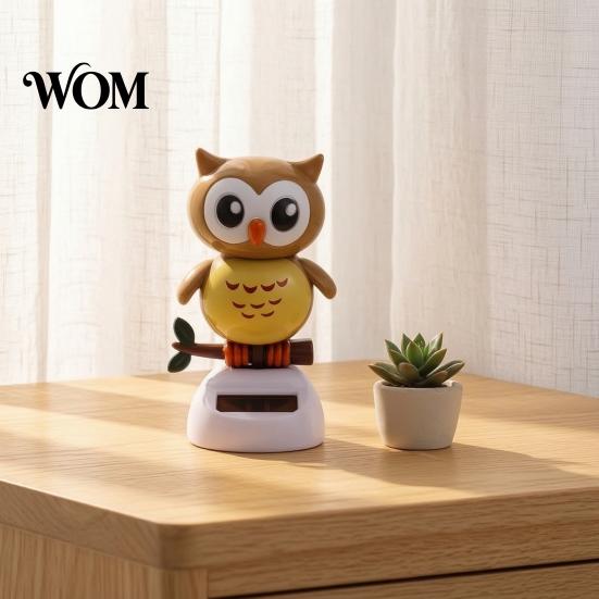 Durable Solar Dashboard Toy Funny Dancing Duck Toys, Creative Fun Swinging Shaking Head Owl Car Decorations Desktop Ornaments Interior Plastic