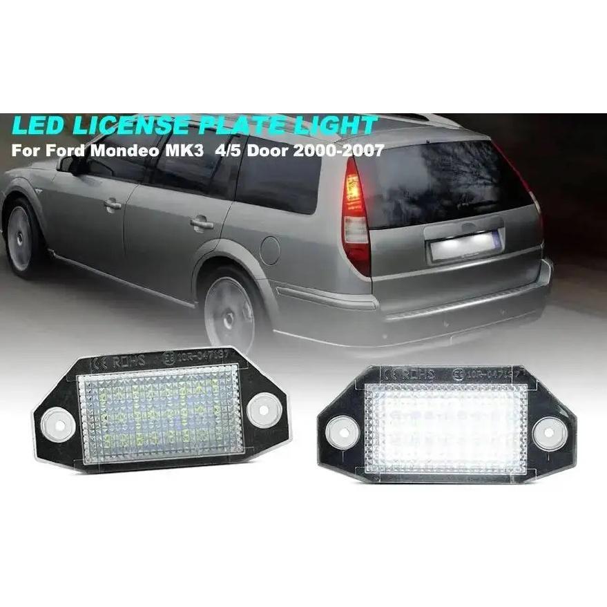 2Pcs White LED License Plate Light For Ford Mondeo MK3 2000 2001 2002 2003 2004 2005 2006 2007 Number Plate Lamp