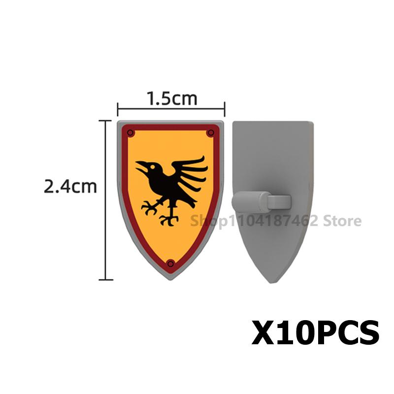 Medieval Roman Knight Legion Building Block Castle Green Dragon Forest Wolf War Horse Dragon Lion Shield Armor Cloak Brick Toys