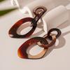 Exaggerated Contrast Resin Irregular Silver Needle Earrings Simple Geometric Earrings