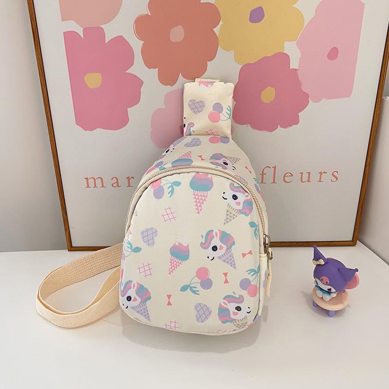 Unicorn Ice Cartoon Cream Printing Chest Bag Single Shoulder Crossbody Bag Gift