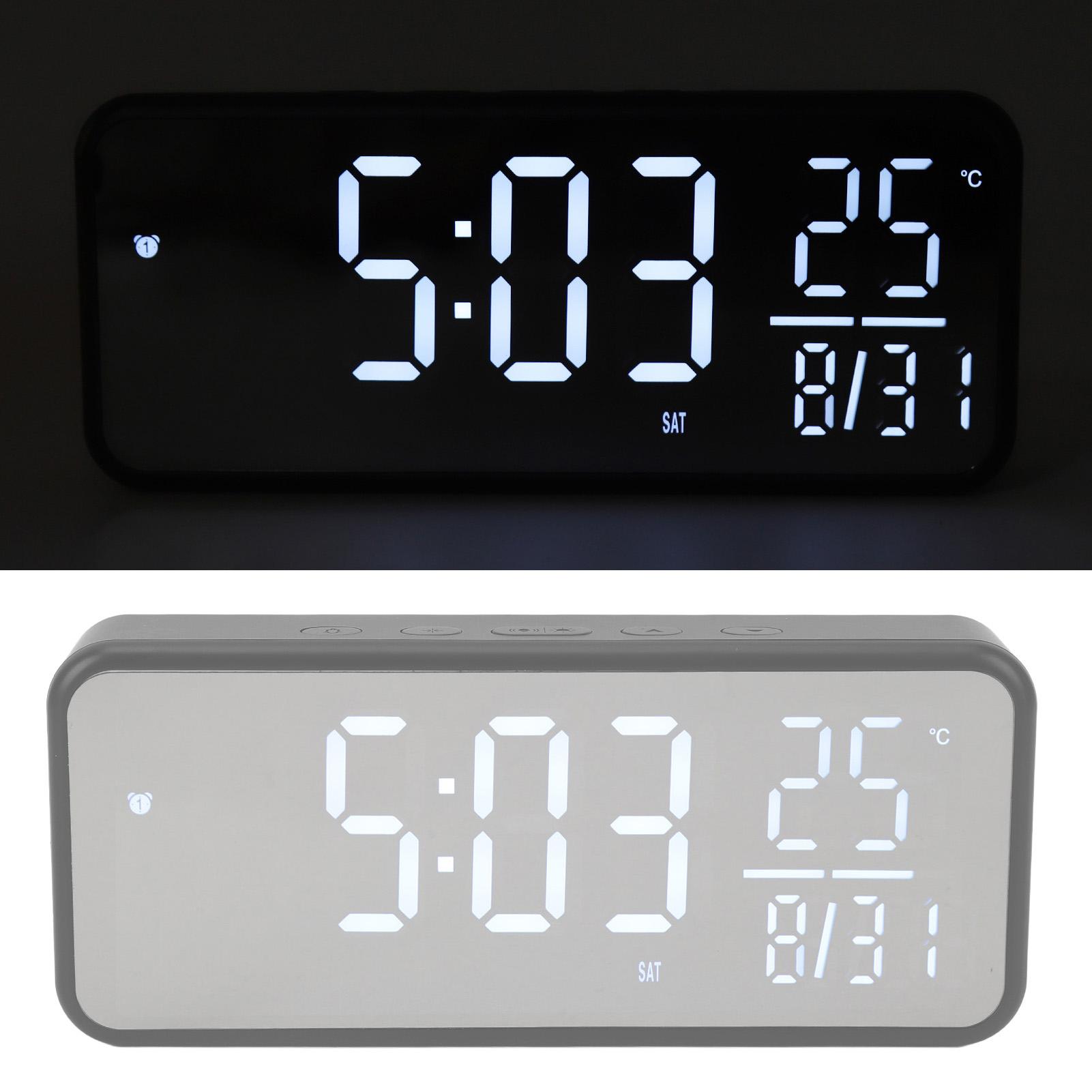 

LED Digital Alarm Clock Time Date Week Temperature Alarm Clock Large Display Brightness and Volume Digital Wall Clock