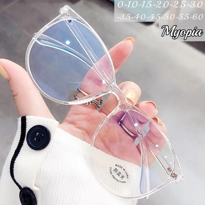 4 Colors Transperent Myopia Glasses Women Men Retro Anti-Blue Ray Short-Sighted Eyeglasses Unisex Vintage Round Diopter Eyewear