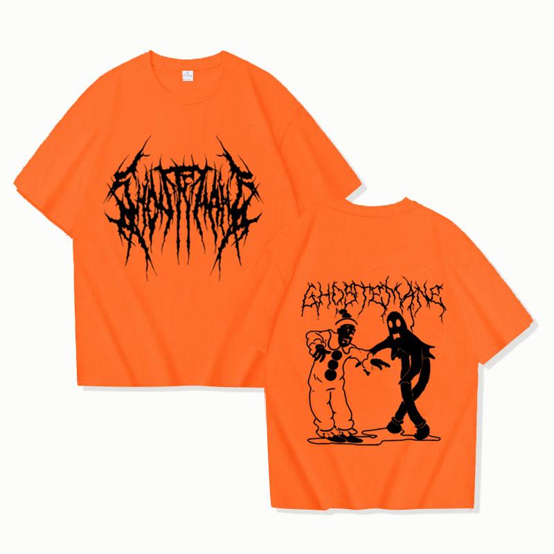 New Ghostemane Double Sided Print T-shirt Men Women Fashion Hip Hop Metal Gothic Rock T Shirt Oversized Loose Streetwear Top