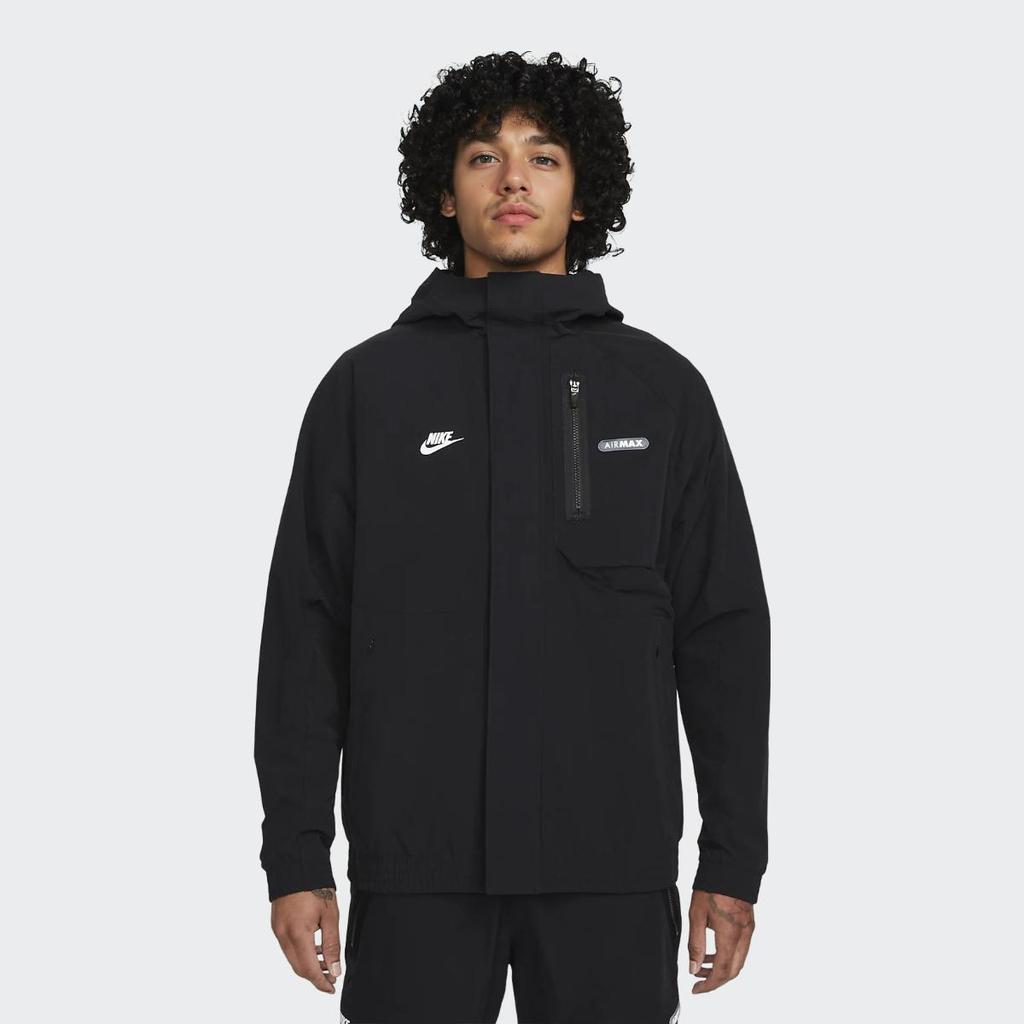 Nike Chaqueta Deportiva Air Max Tejida con Cremallera Completa y Capucha Negra FN0243-010