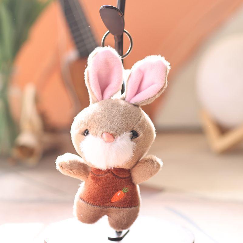 

Cute Rabbit Plush Toy With Pp Cotton Filling For Bag Decor And Gifts коричневий