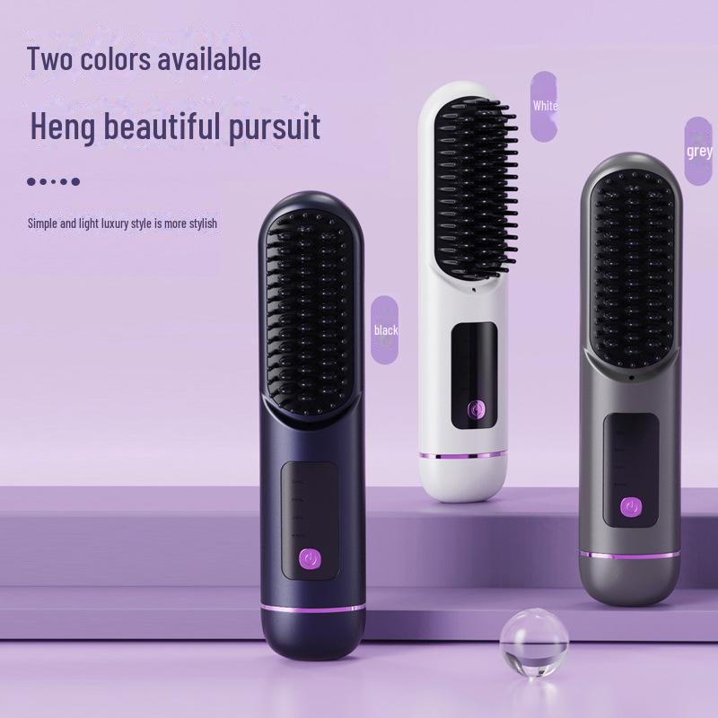 Tragbarer kabelloser Glättkamm mit Verbrühungsschutz und negativen Ionen zur Haarpflege