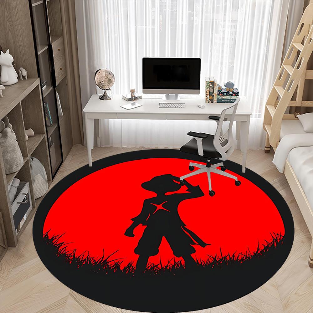 One Piece Luffy Office Round Area Rug, Indoor Mat Suitable For Office,Bedroom Living Room Home Decor, Room Deco a0908133