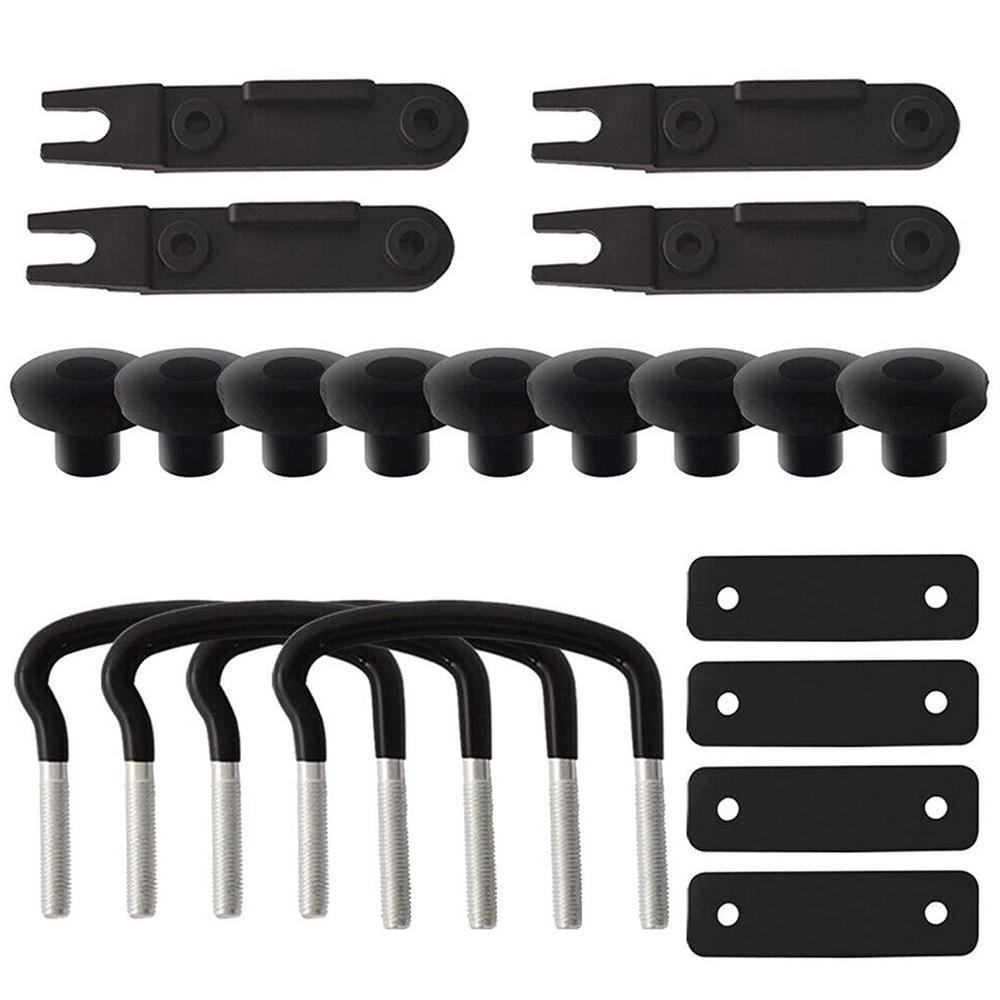 Car Roof Rack Luggage Accessories Universal Roof Box U-bolts Clamps Heavy Duty Lock Nut Bandage Mounting Fitting Kit For Car чёрный
