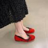 Fashion Single Shoes 2025 Korean Edition Bow Round Toe Shallow Mouth Soft Sole Flats