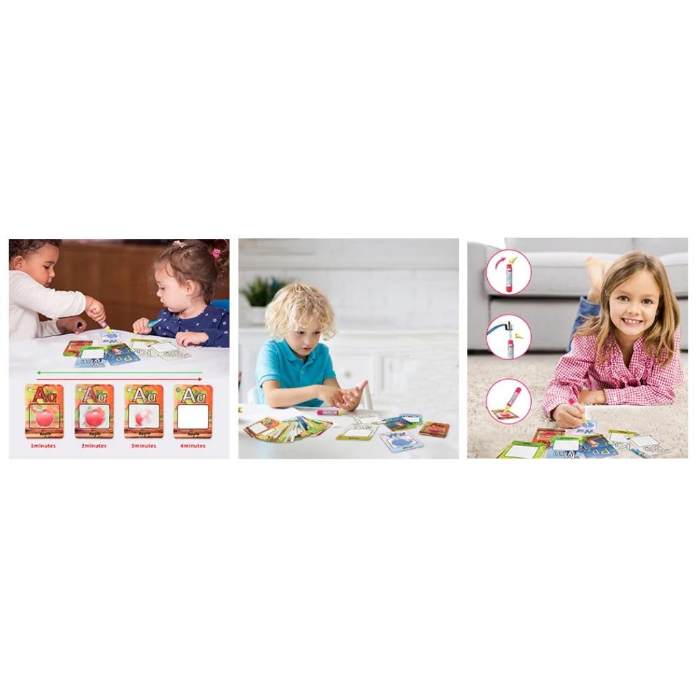 Water Drawing Card 26 Alphabet Coloring Book & 2 Magic Pen Letter Card Painting Board English Learning Educational Toys
