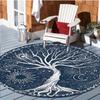 Tree Of Life Sun Moon Round Rug Floor Mat Doorway Rug With Nonslip Backing Outdoor Patio Camping Rug Floor Mat Living Room Bedroom Decoration