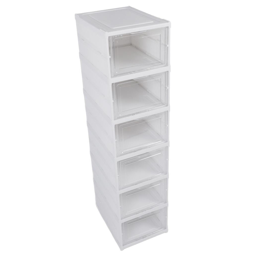 Shoe Storage Box Collapsible Clear Plastic Stackable Shoe Organizer for Closet Space Saving