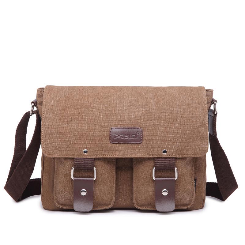 Korean Canvas Messenger Bag: Trendy Large Capacity Shoulder Bag for Men, Students, and Camera Gear