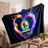 Blackburn Rovers FC Personalized Fleece Blanket With Football Logo, Custom Name Text Soft Warm Home Throw Blanket