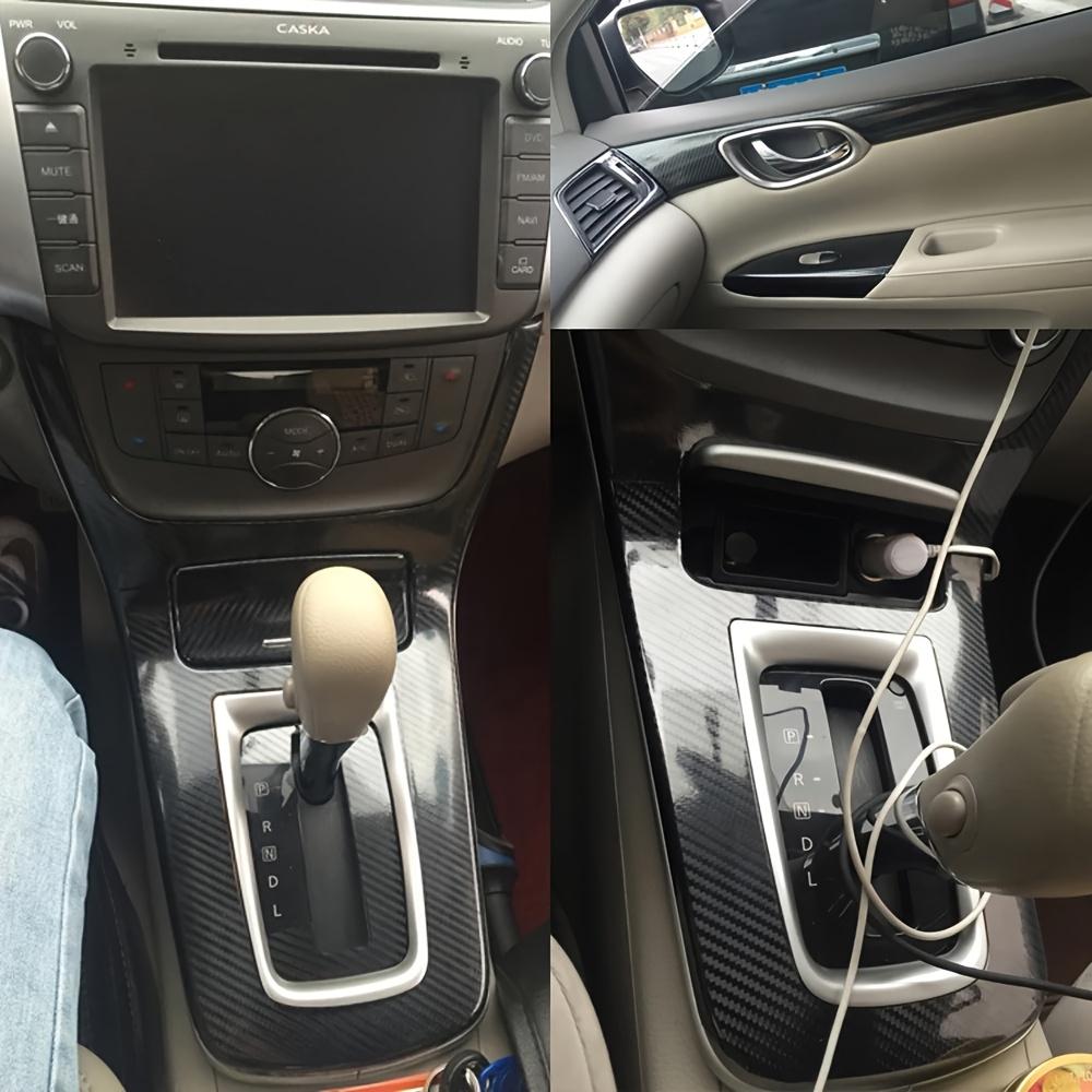 For Nissan Sylphy Sentra B17 2012-2015 Interior Central Control Panel Door Handle Carbon Fiber Protective Film Car Accessorie