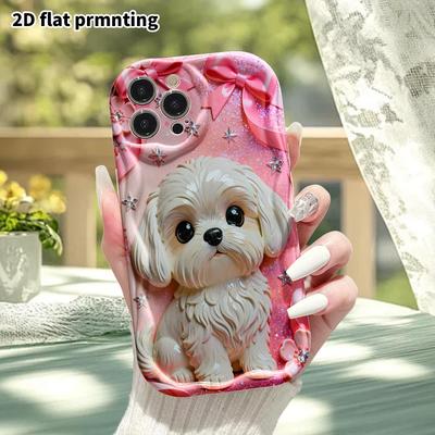 Phone Case: 2D Flat, Fits iPhone 12-18 Pro, Phone Accessory, Maltese Puppy, Perfect Gift for Christmas and Halloween