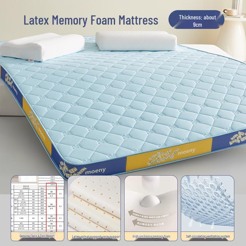 High Resilience Memory Foam Latex Mattress - Double Soft, Thickened for Dorm or Home Use.