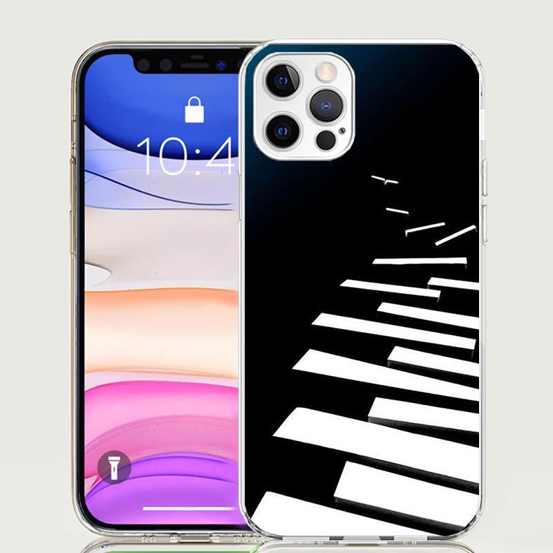 Music Piano Keyboard Phone Case for Apple iPhone 17 Air 16 15 Plus 14 + 13 Mini 12 11 Pro Max 7 8 SE 16Max Soft Shell Cover Coqu