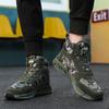 High-top canvas camouflage shoes men's and women's outdoor sports training shoes hiking shoes student military training shoes