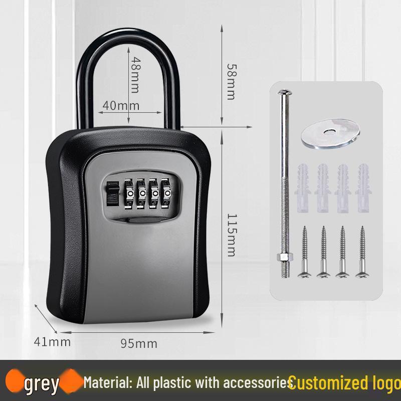 Wall-Mounted Key Lock Box for Temporary Sites with Peephole - No Drill Installation