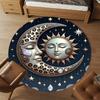 1pc Moon Sun Round Chair mat office Area Rug - Non-Slip, Floor Mat for Office, Bedroom, and Indoor Decor p127132