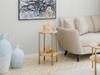 Modern Round Side Table with Shelf 35x35x62 Cm Metal Gold