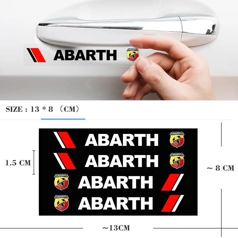 HIBWO1 4Pcs Car Door Handle Badge Protector Decal Wiper Sticker For Fiat ABARTH 124 125 130 131 500 595 Esseesse 695 Punto Scorpion