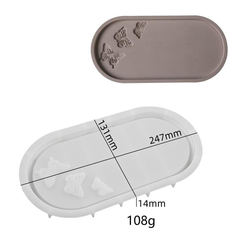 1pc Oval Coaster Epoxy Resin Clay Casting Silicone Mould Tray Storage Gypsum Tray Mold DIY Jewelry Tray Dishes