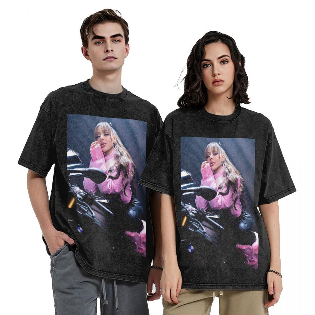 Ayliva Cool Singer Hip Hop Short Sleeve T-Shirts Washed Tops Tees Streetwear T Shirt Cotton for Men Women