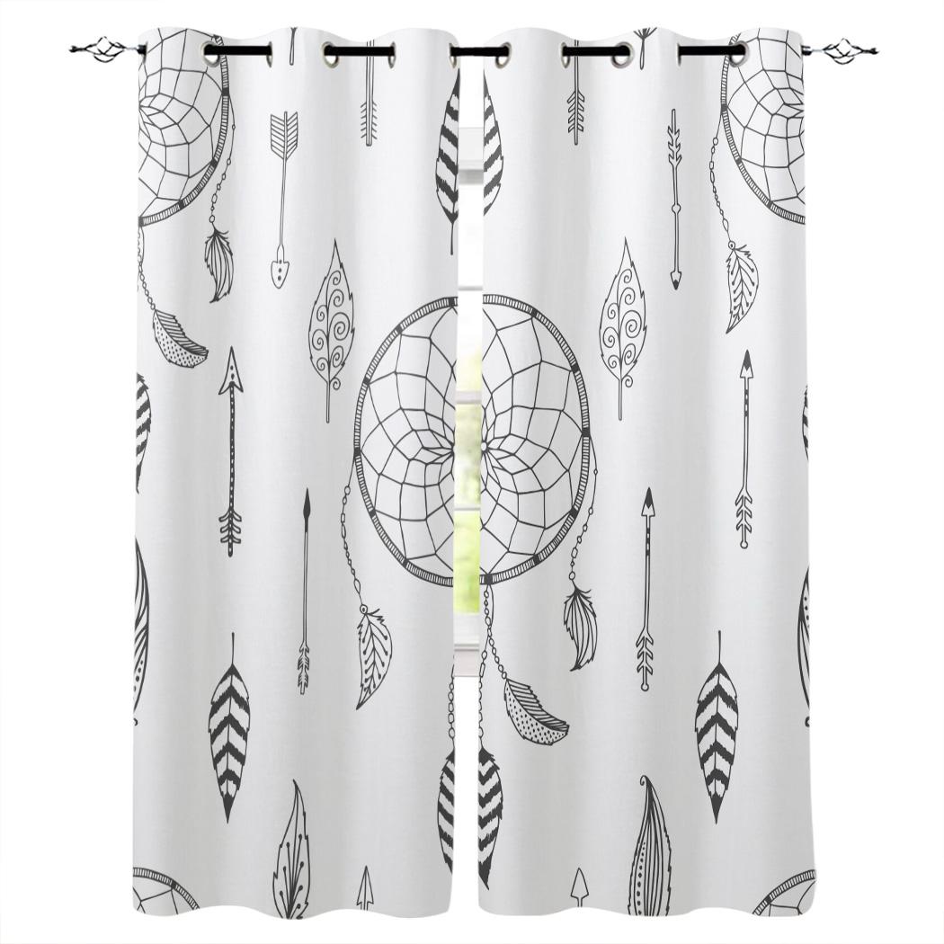 Розовый Ловец снов Домашний декор Занавески для окон Спальня Кухонная занавеска Шторная — фото 13