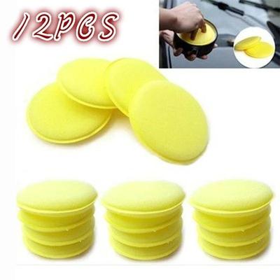 12pcs/lot Car Vehicle Wax Polish Foam Sponge Hand Soft Wax Yellow Sponge Pad/Buffer for Car Detailing Care Wash Clean LS