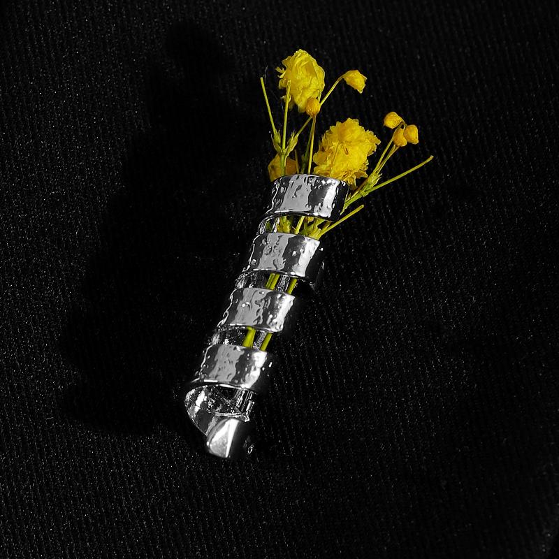 Vase Frame Dried Flower Necklace Brooch Creative Miniature Vase Pendant Clavicle Chain Dried Flower Necklace Jewelry Accessories