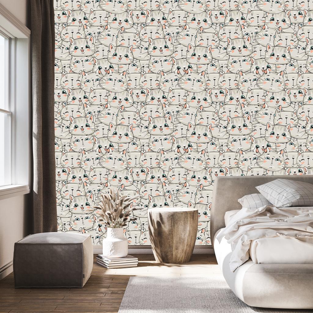 Little Kittens Wallpaper for Living Room and Bedroom 50x1000