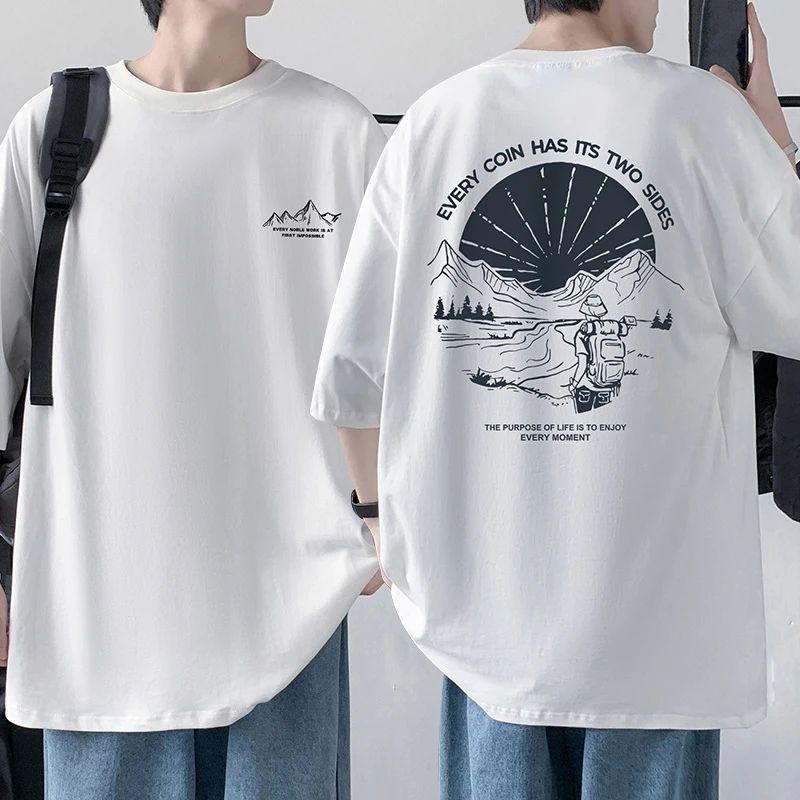 Large Cotton Men's Printed Short Sleeved T-shirt Summer Loose Pullover Harajuku My Body My Choice Printed Short Sleeved T-shirt