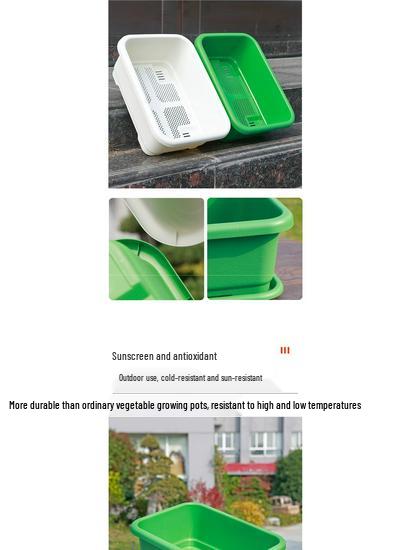 Durable Large Rectangular Plastic Vegetable Growing Pot for Balconies