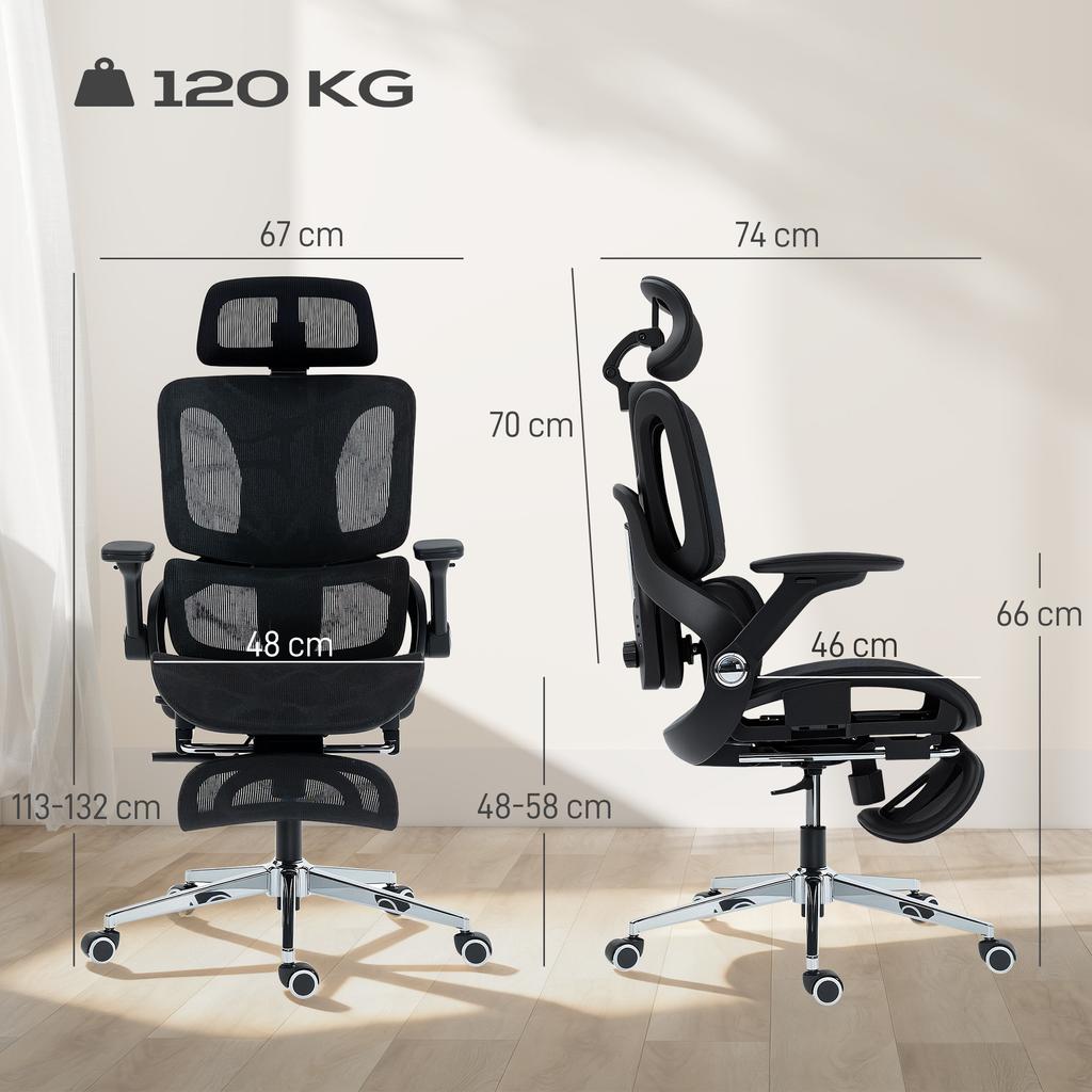 Ergonomic Office Chair, High Back Mesh Desk Chair, Black