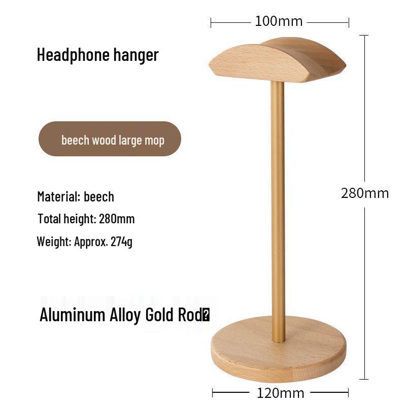 Heavy Duty Solid Walnut Wood & Metal Headphone Stand