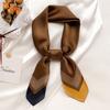 Luxury  Square Silk Scarf Women Plain Striped Line Shawls And Wraps Fashion Bag Scarfs Hair Tie Bandanas Hijab 70*70Cm