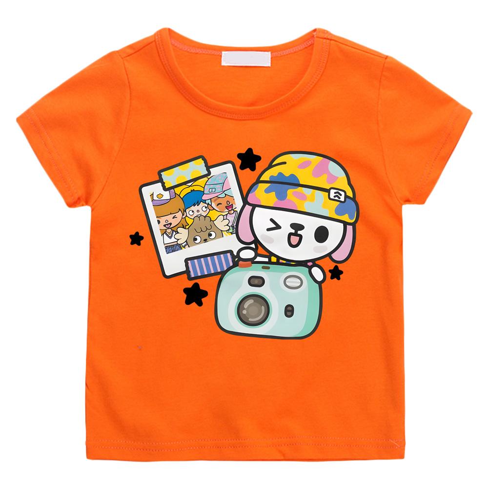 Toca Boca Merch Kawaii Cotton T-shirts Short Sleeve Boys Girls ChildrenT Shirt Casual Graphic Printing Clothes