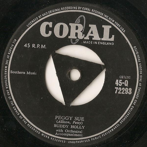 

7inch Record BUDDY HOLLY - Peggy Sue 45Q72293 Coral 1957 UK Rock Used