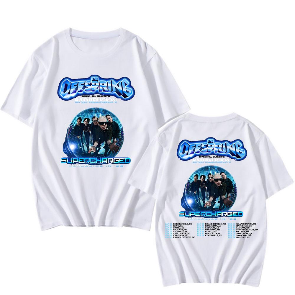 The Offspring SUPERCHARGE Worldwide in 2026 Tour Tshirts Cotton Short Sleeve Casual T-shirt Graphic Printing Clothing