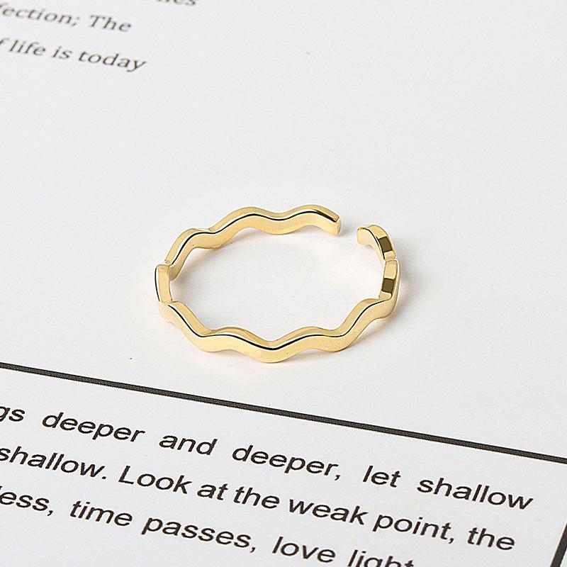 Fashion Personalized Index Finger Ring Niche Design Geometric Twist Open Ring Temperament Retro Couple Ring for Girlfriend Simple Geometric Ring