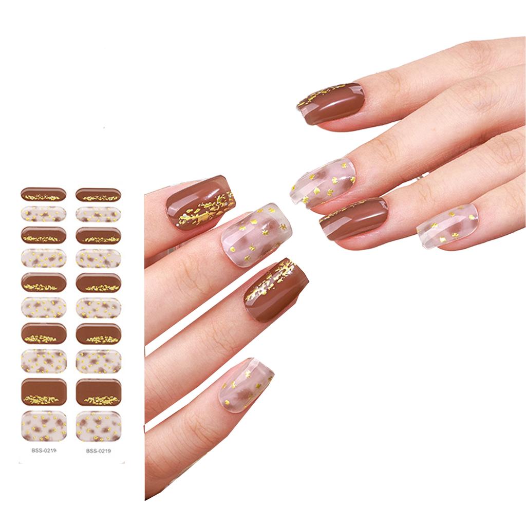 2 bucăți benzi de unghii cu gel semi-întărite pentru femei Autocolant pentru unghii cu gel de durată înveliș pentru unghii cu gel cu finisaj moale, lucios