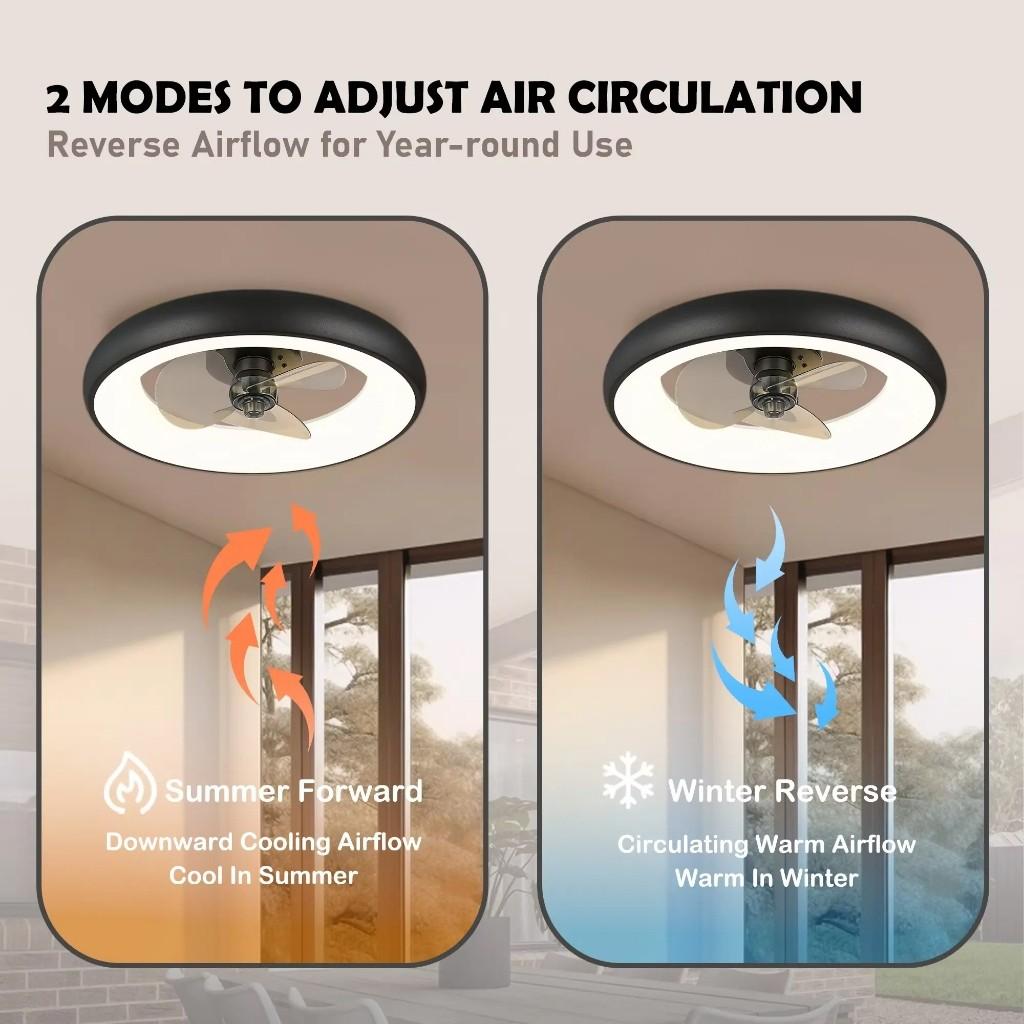 19.6 Inchs Household LED Lighting Electric Fan Electric Ceiling Fan Light Bedroom Strong Wind DC Ceiling Fan Lamp