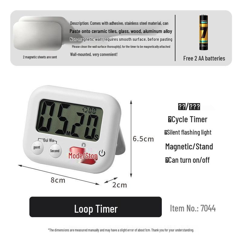 Magnetic Japanese Kitchen Timer with Alarm for Cooking and Reminders