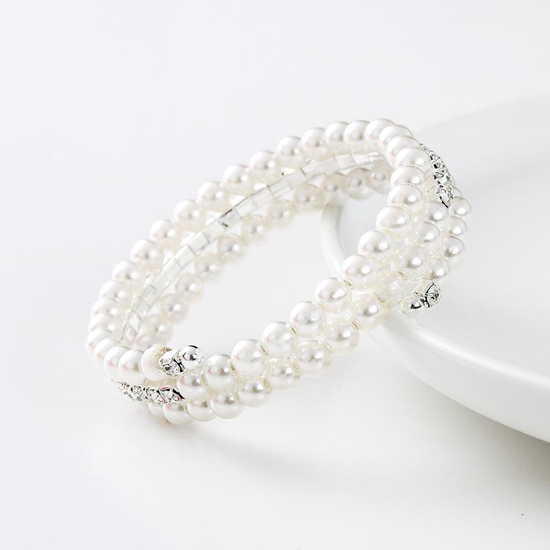 Rhinestone Pearl Bracelet for Girls - Children's Wristband Jewelry